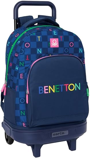 Mochila Gde. Con Ruedas Compact Extraible Benetton Damero la casita de dumbo