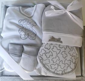 Conjunto Natal Ositos Algodón 5 Piezas Conjunto osito tous gris