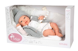 Muñeca Reborn Arias 45 cm Daniela Con Cojín