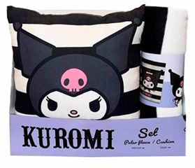 Set manta polar + cojin Kuromi Hello Kitty la casita de dumbo