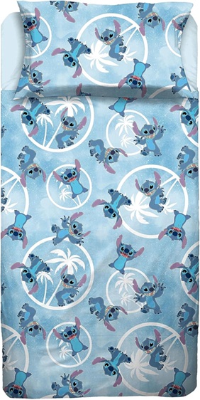 Juego De Cama Coralina 3 Piezas Stitch azul la casita de dumbo