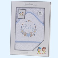 11086 CAPA DE BAÑO PARA BEBE. GAMBERRITOS azul la casita de dumbo