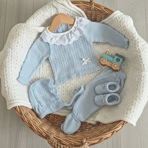 3102 CONJUNTO DE PERLE AZUL PARA BEBE. MYBABYCHIC la casita de dumbo