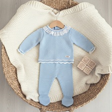 DA-9800 CONJUNTO PARA BEBE. PERLE CIELO. DON ALGODON la casita de dumbo