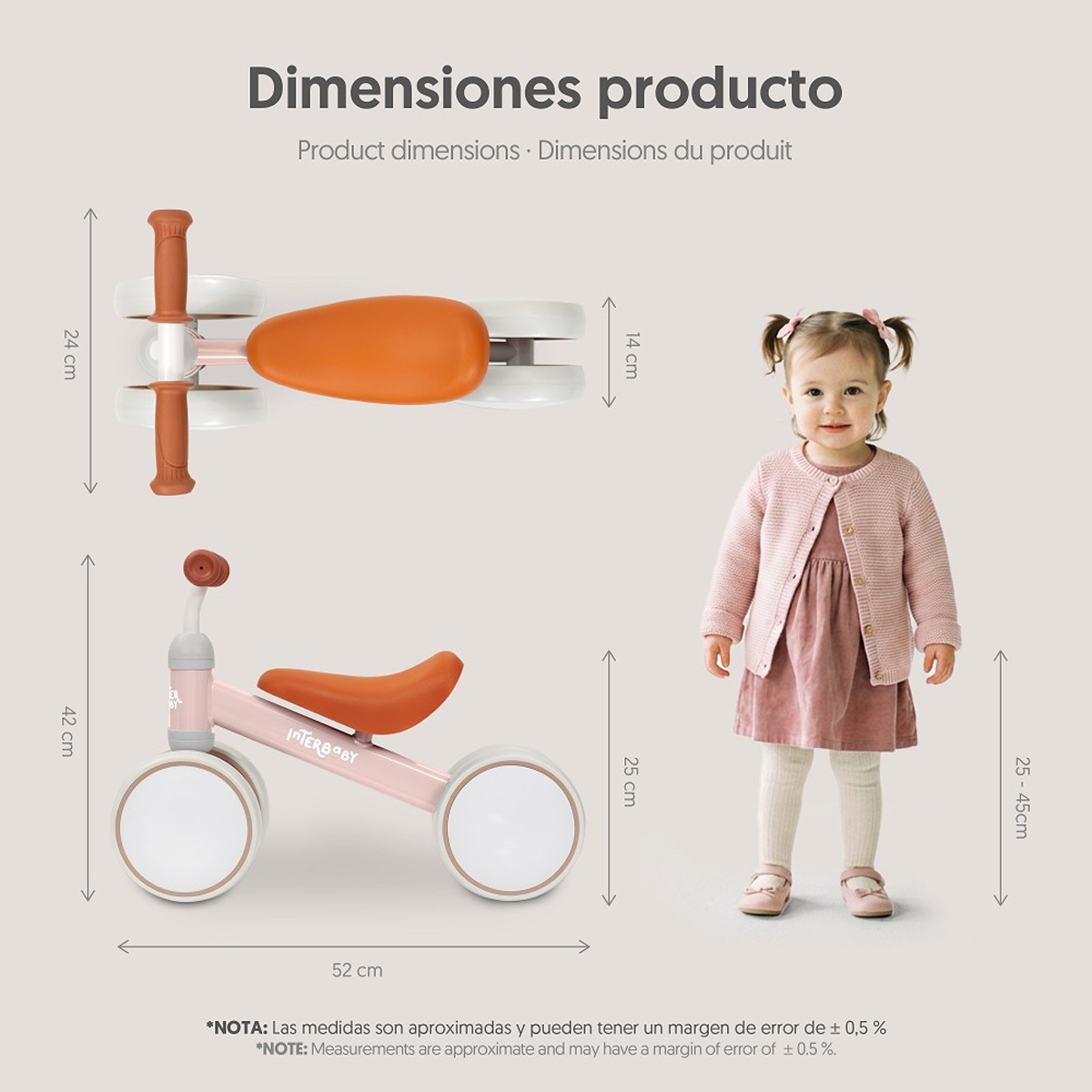 Bici De Equilibrio Rosa Interbaby BICI001-02