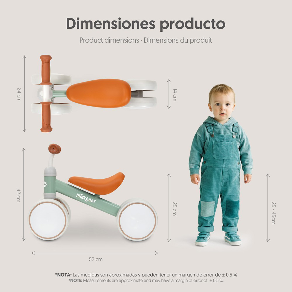Bici De Equilibrio Verde Interbaby Bici001-03
