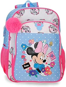 Mochila Escolar Adaptable a Carro Joumma Disney Minnie Flowers la casita de dumbo