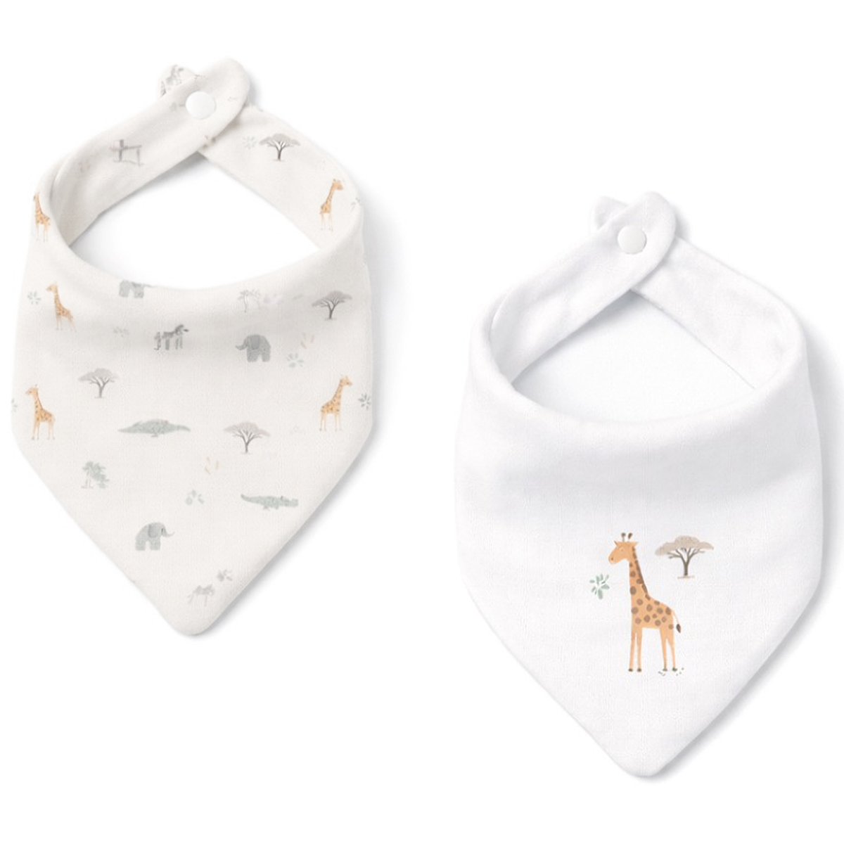 BABE001 PACK 2 BABEROS BANDANA. BAMBU. SAVANNA. INTERBABY la casita de dumbo
