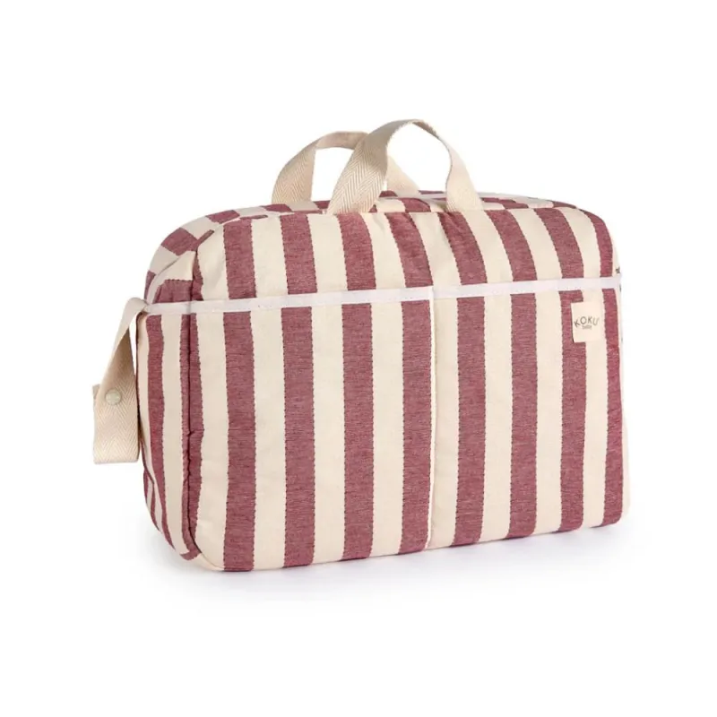 BOLSO MATERNIDAD STRIPE GRANATE la casita de dumbo