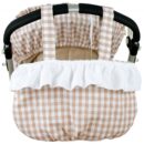 BOLSO BOMBONERA MUSELINA CUADRO BEIGE. ANDU MODIN la casita de dumbo