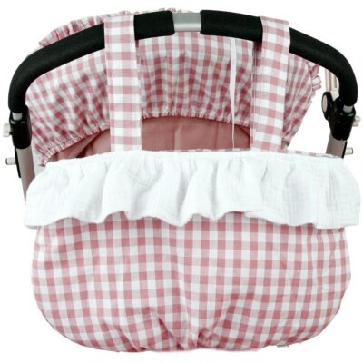 BOLSO BOMBONERA MUSELINA CUADRO ROSA. ANDU MODIN la casita de dumbo