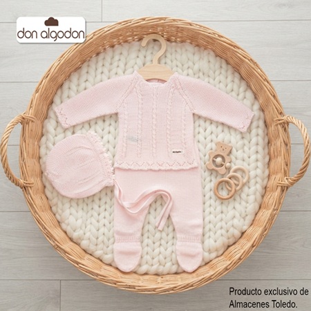 DAB-7G CONJUNTO DON ALGODON PARA BEBE. LANA ROSA. la casita de dumbo 2