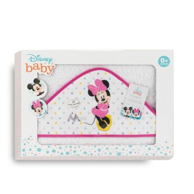 MN024 CAPA DE BAÑO BLANCO-FUCSIA MINNIE MOUSE DISNEY LA CASITA DE DUMBO