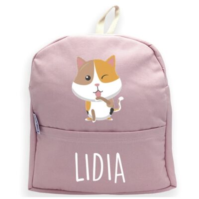 Mochila Gato con Nombre Personalizado rosa la casita de dumbo