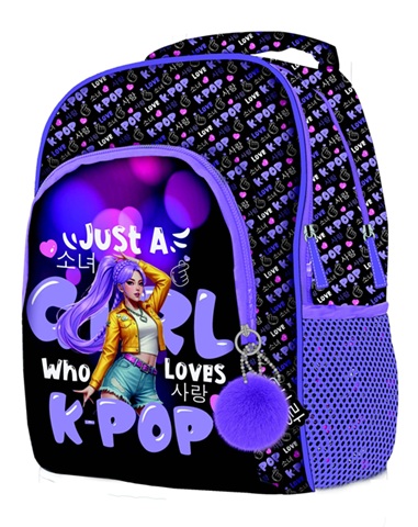 Mochila Grande Triple Zip K-pop 42 cm la casita de dumbo
