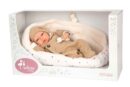 Muñeca Reborn Arias 40 cm olona Beige Con Saco Dormir la casita de dumbo