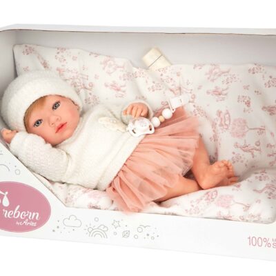 Muñeca Reborn Arias 40cm Julia Rosa Con Cojin la casita de dumbo