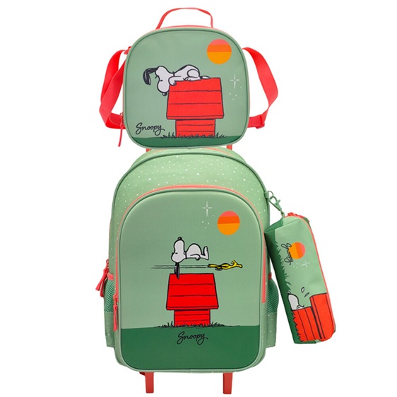 Licencias y Merchandise original Set Trolley + portatodo + bolsa portameriendas Snoopy Peanuts la casita de dumbo