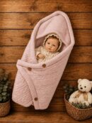 Saco bebe lana botón Madera