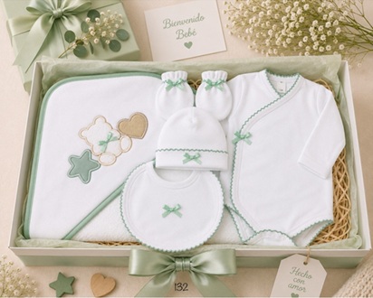 Conjunto Bebe Recién Nacido 5 Piezas Alma 621100132 Conjunto Bebe Recién Nacido 5 Piezas Alma 621100132 - Imagen 3