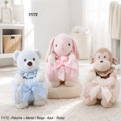 PACK REGALO MANTA Y MUÑECO. ANIMALES. GAMBERRITOS la casita de dumbo