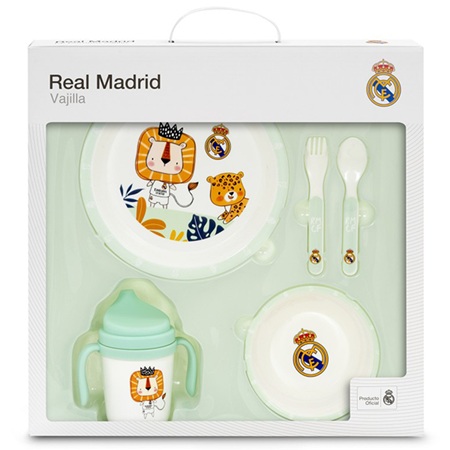RMSET001 SET VAJILLA VERDE 5 PIEZAS. REAL MADRID la casita de dumbo